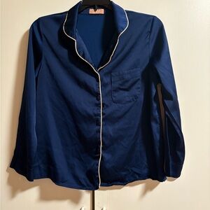 SAM Navy Blue Luxury Pajama Top Size Small